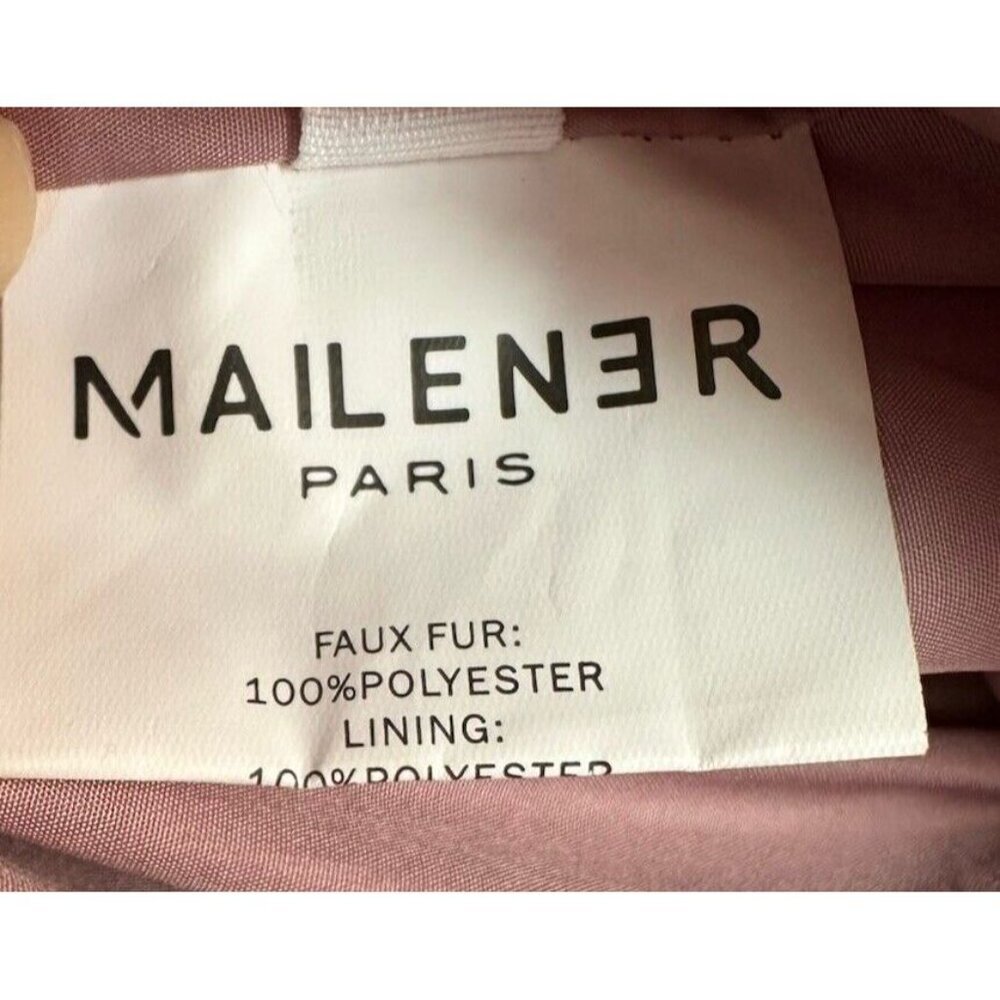 Mailener Paris Womens Jacket Faux Mink Fur Fuzzy Soft Coat Full Zip Pink Small - Picture 5 of 9
